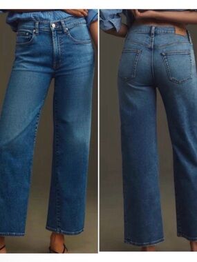 NEW | Anthropologie EDWIN Marli
Wide Leg Ankle Jeans Blue Tangled sz: 28